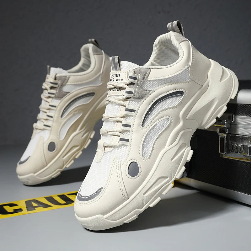 Men's sports shoes four seasons outdoor leisure running shoes non-slip breathable sneakers thickening fashion soft bottom 2024