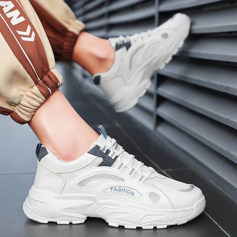 Men's sports shoes four seasons outdoor leisure running shoes non-slip breathable sneakers thickening fashion soft bottom 2024