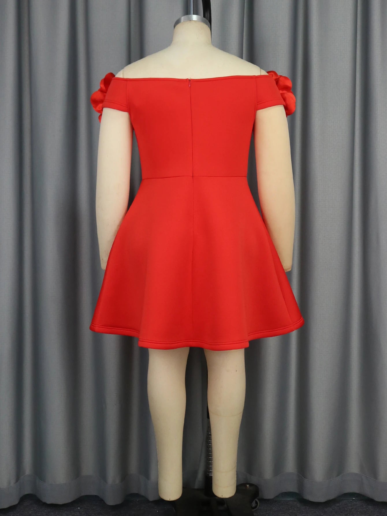 Autumn/winter New Fashion Design Sense Three-dimensional Flower High Waist A-line Short Dress Holiday Party Pleated Dress Retro