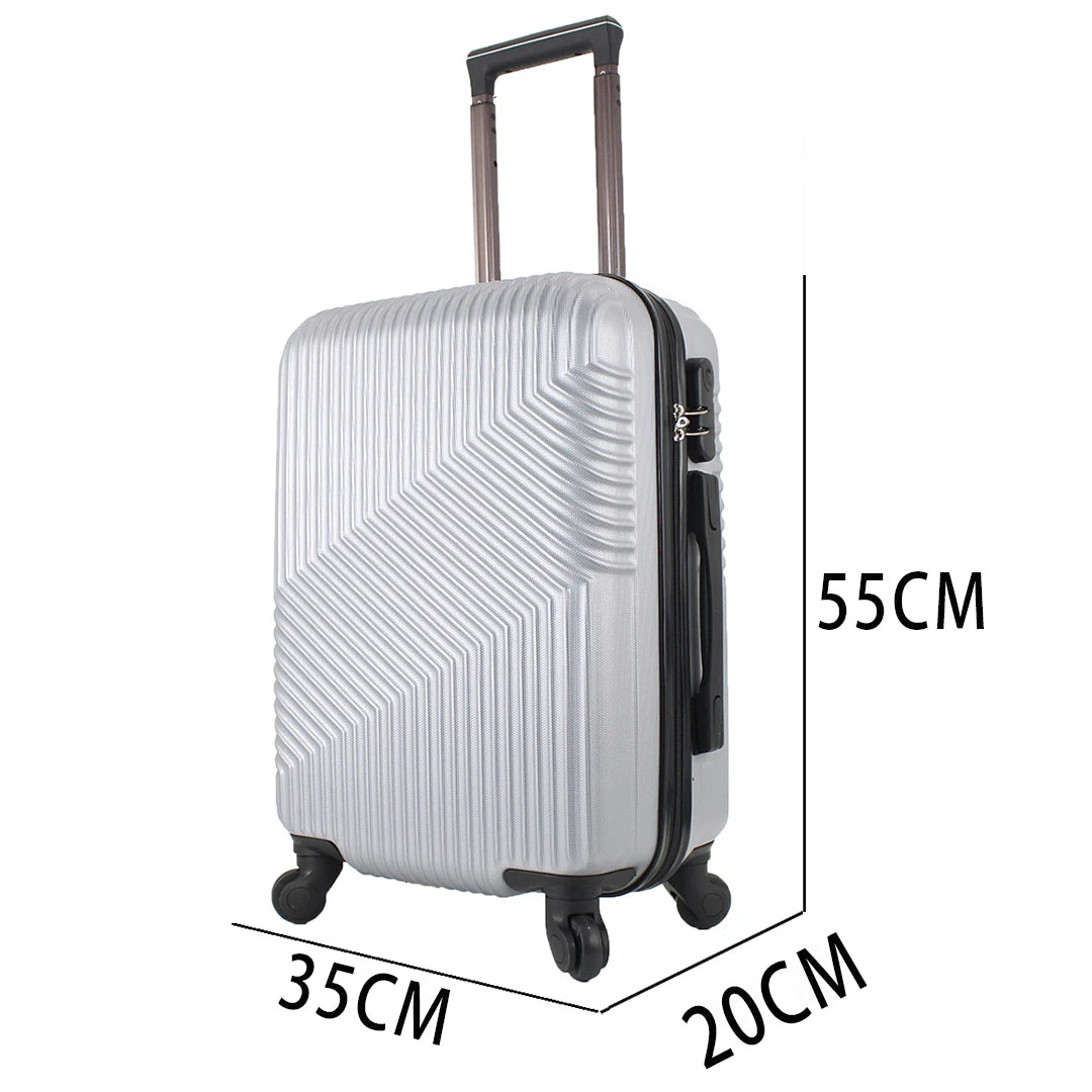 Airplane Suitcase Hand Luggage Travel Cabin Trolley Hard ABS 4 Wheels Rigid Cabin Suitcase with Telescopic Handle 55x35x20CM