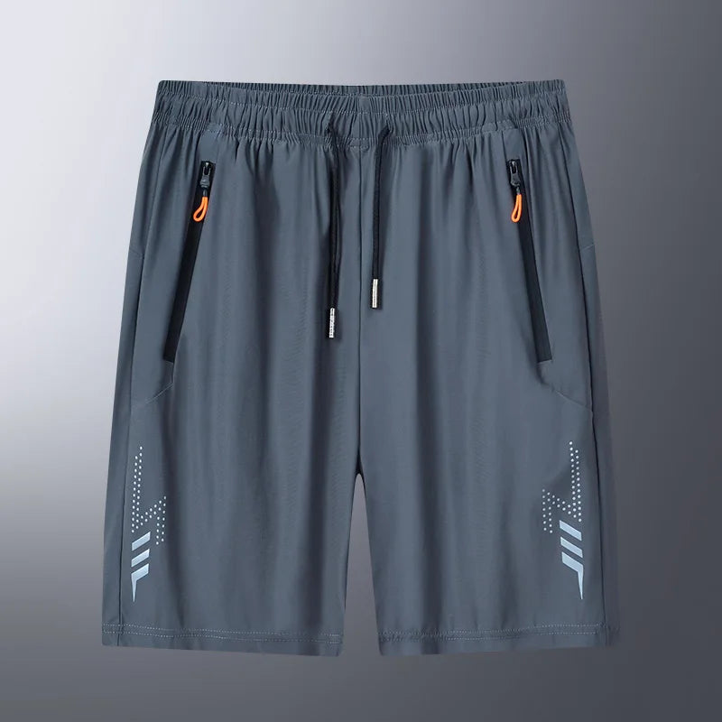 Summer cool ice silk men's large size shorts straight 7-point pants thin quick-dry sports baggy 7-point pants 5-point pants ba
