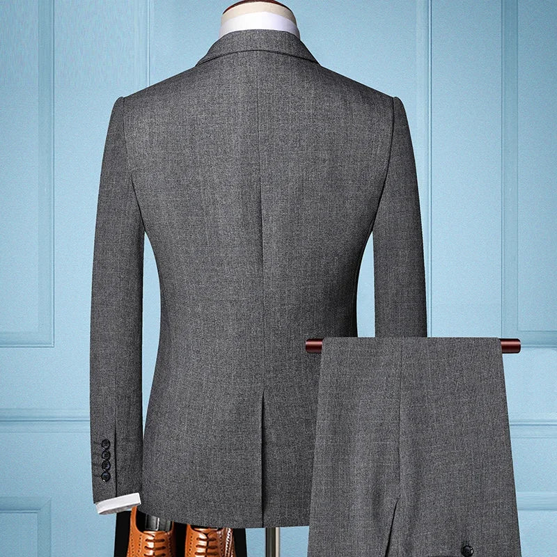 Traje De Hombre Elegante (Blazer+Vest+Pants) Men's Fashion Business Casual Slim Fit Wedding Business Suit Elegant Man Suit 6XL