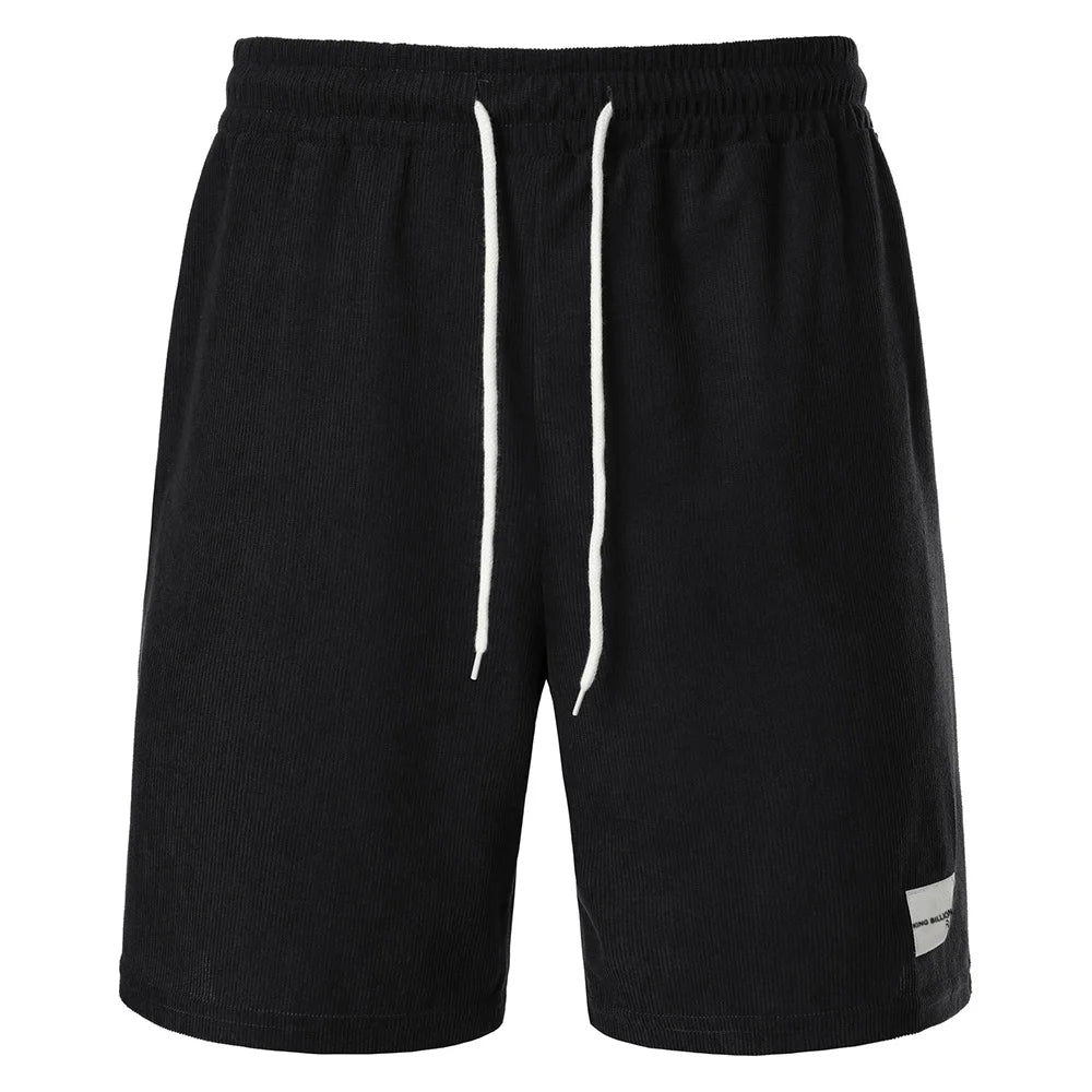 Summer Corduroy Male Casual Shorts Male Running Sport Shorts Men's Comfortable Streetwear Men's Solid Straight Short Pants