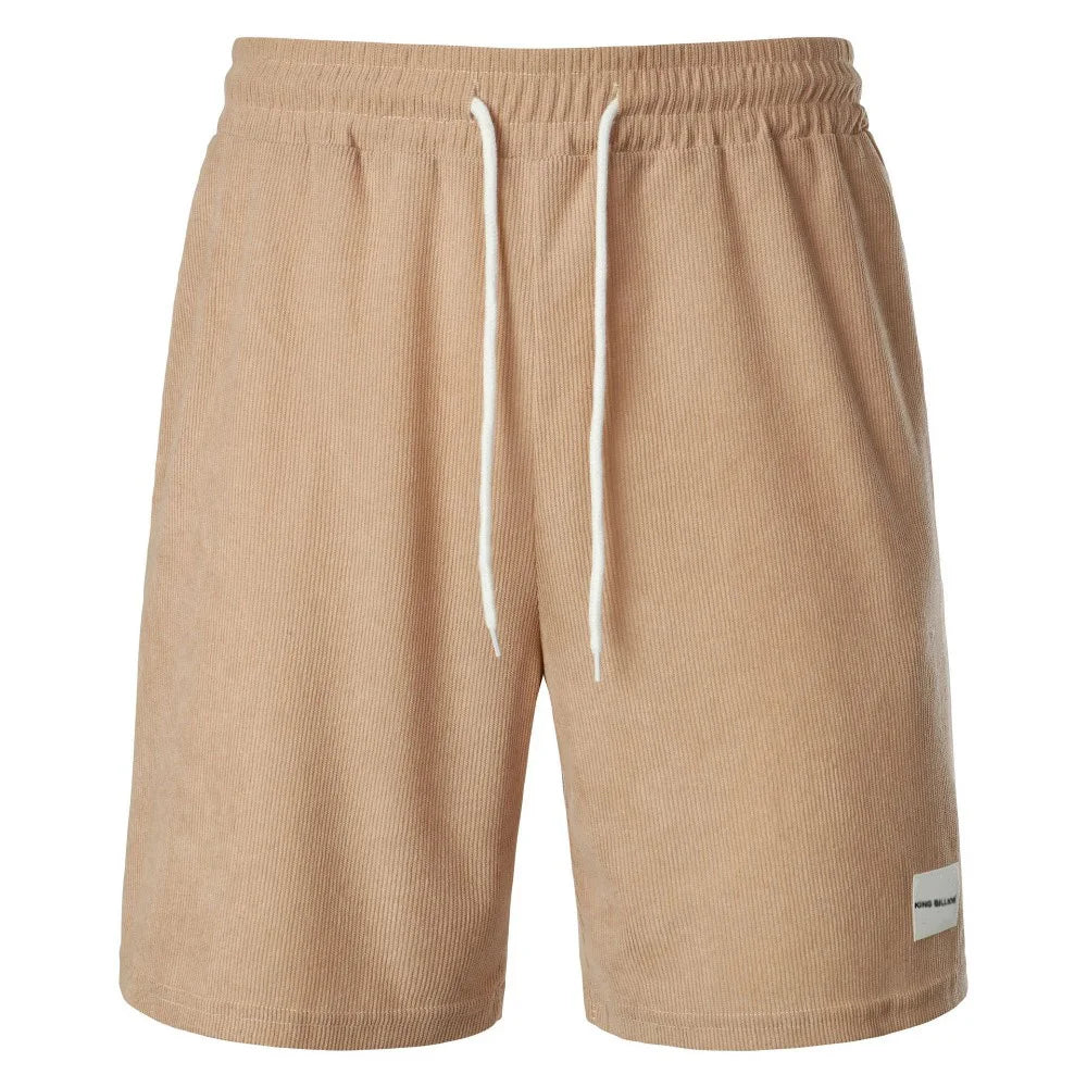 Summer Corduroy Male Casual Shorts Male Running Sport Shorts Men's Comfortable Streetwear Men's Solid Straight Short Pants